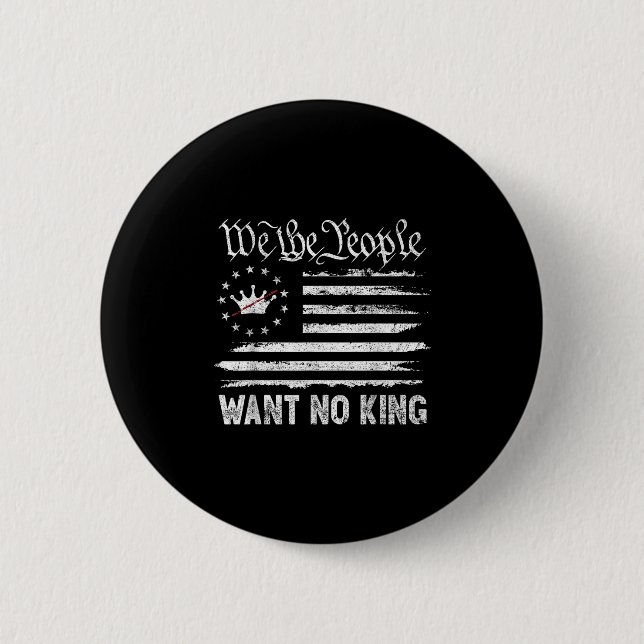 Patriotic Pro-democracy Protest June 14 No Kings I 2 Inch Round Button (Front)