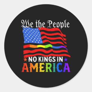 Patriotic Pro-democracy Protest June 14 No Kings I Classic Round Sticker