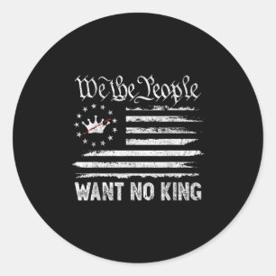 Patriotic Pro-democracy Protest June 14 No Kings I Classic Round Sticker