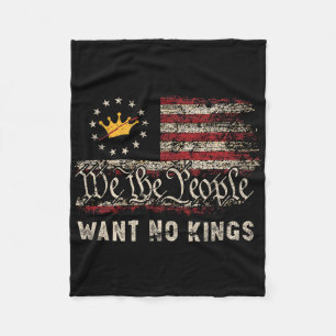 Patriotic Pro-democracy Protest June 14 No Kings I Fleece Blanket