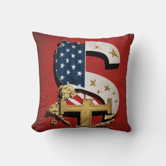 Patriotic Prosperity" Throw Pillow (Front)