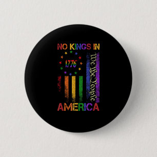 Patriotic Protest No Kings In America 2 Inch Round Button