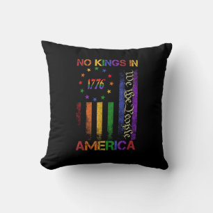 Patriotic Protest No Kings In America Throw Pillow