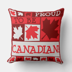 Patriotic Proud to be Canadian Throw Pillow
