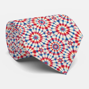 Patriotic Psychedelic Tie-Dye Pattern Tie
