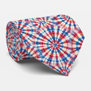 Patriotic Psychedelic Tie-Dye Pattern Tie