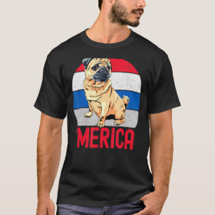 Patriotic Pug For Mom Dad America 4th Of July Prid T-Shirt