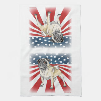 Patriotic Pug Kitchen Towel