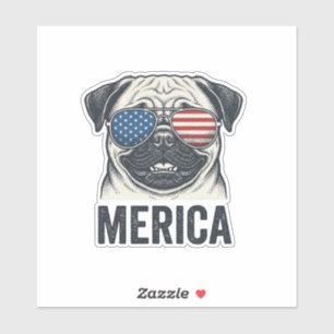Patriotic Pug Merica Vintage Engraving Shirt Desig