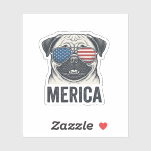 Patriotic Pug Merica Vintage Engraving Shirt Desig