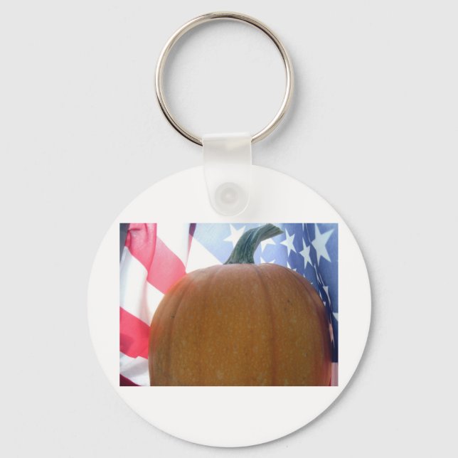 Patriotic Pumpkin Keychain (Front)