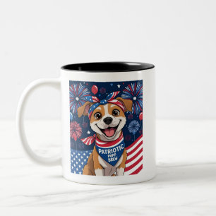 Patriotic Pup Brew Mug - Dessin amusant Chien amér
