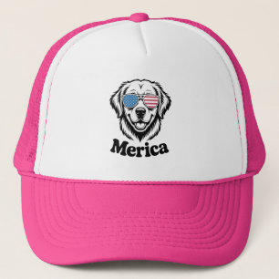 "Patriotic Pup in Shades – 4th of July Dog Pride!" Trucker Hat