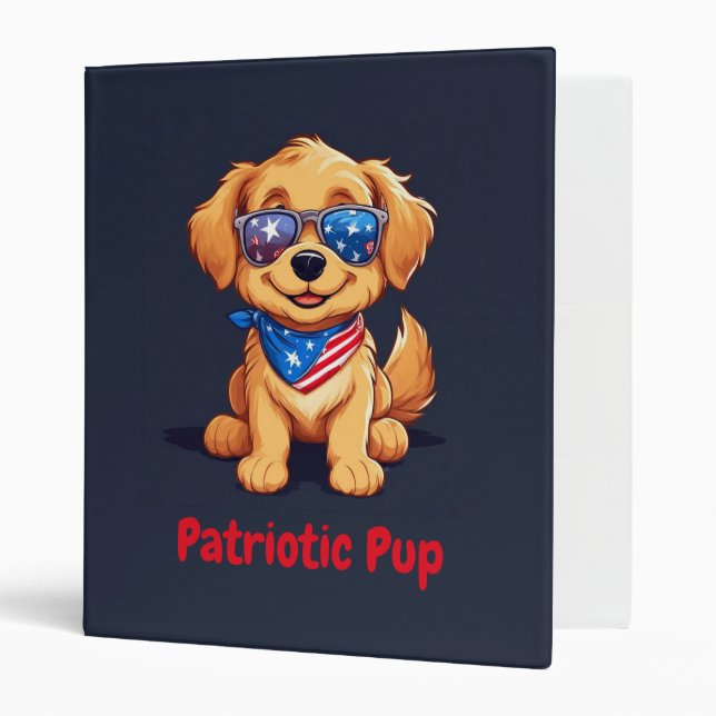 Patriotic Pup – USA Golden Retriever Binder (Front/Inside)
