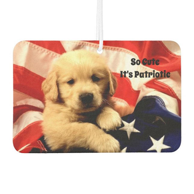 Patriotic Puppy Air Freshener (Front)