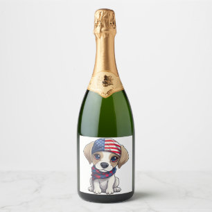 Patriotic Puppy - Style 14 Sparkling Wine Label