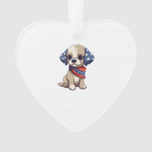 Patriotic Puppy - Style 9 Ornament