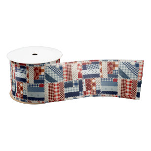 Patriotic Quilt Ribbon Satin Ribbon