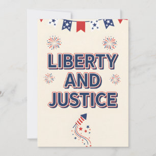 Patriotic Quote Liberty and Justice USA Independen Holiday Card