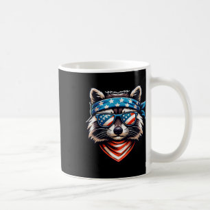 Patriotic Raccoon 4th Of July American Flag Trash  Coffee Mug