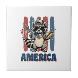 Patriotic Raccoon America Vintage Shirt Design_1 Tile
