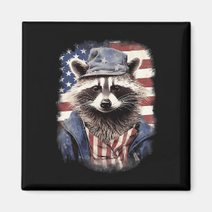 Patriotic Raccoon Funny 4th Of July Independence D Magnet