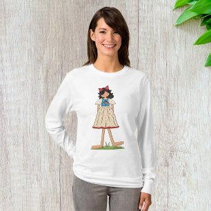 Patriotic Rag Doll Girl Americana Folk  T-Shirt