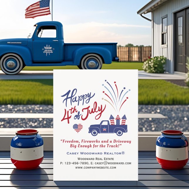 Patriotic Real Estate | Editable 4th of July  Postcard (Creator Uploaded)