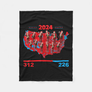 Patriotic Red And Blue Map County Election Map Fun Fleece Blanket