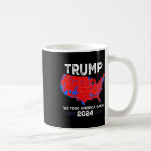 Patriotic Red And Blue Map Funny Trump Fan  Coffee Mug