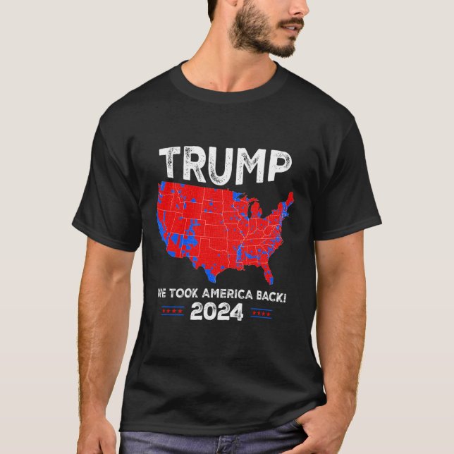 Patriotic Red And Blue Map  T-Shirt (Front)