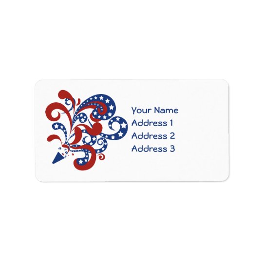 Patriotic Red and Blue Streamers with Stars