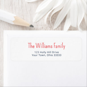 Patriotic Red Blue Family Name Return Address