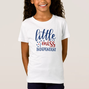 Patriotic Red Blue Little Miss Independent T-Shirt