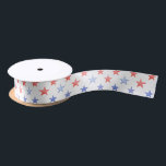 Patriotic Red & Blue Stars  Satin Ribbon<br><div class="desc">This patriotic table ribbonr design features Red & Blue Stars.</div>