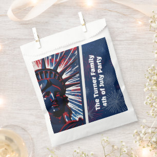 Patriotic Red Blue Statue of Liberty 4th of July Favour Bag