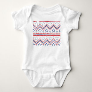Patriotic red blue tribal, American symbols. Baby Bodysuit