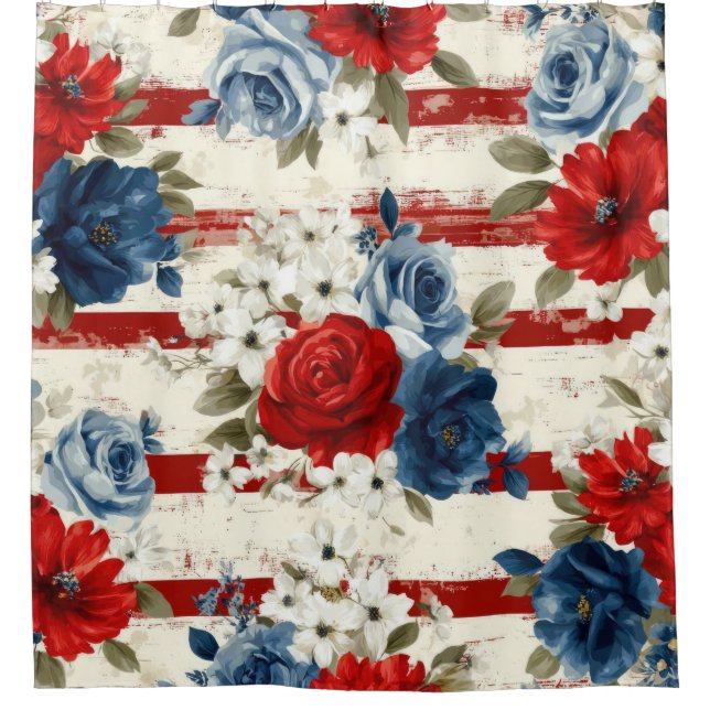 Patriotic Red Blue White Floral (2) (Front)