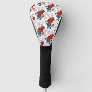 Patriotic Red Blue White Floral (4) Golf Head Cover