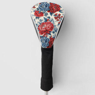 Patriotic Red Blue White Floral (7) Golf Head Cover