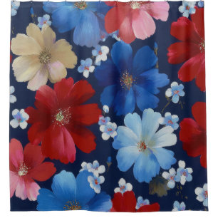 Patriotic Red Blue White Floral (9)