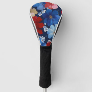 Patriotic Red Blue White Floral (9) Golf Head Cover