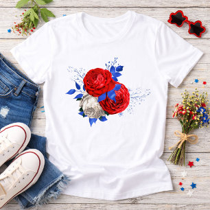 Patriotic Red Rose Bouquet Tri-Blend Shirt