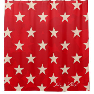 Patriotic Red Stars Bathroom Decor
