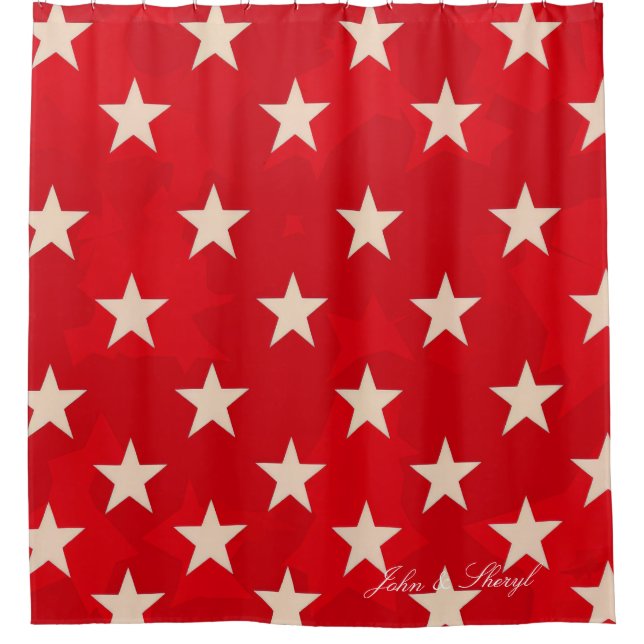 Patriotic Red Stars Bathroom Decor (Front)