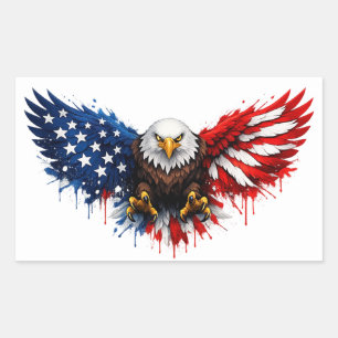 Patriotic Red White and Blue Bald Eagle Sticker