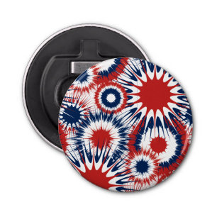 Patriotic Red White and Blue Fireworks Bottle Opener