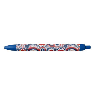 Patriotic Red White and Blue Fireworks Ink Pen
