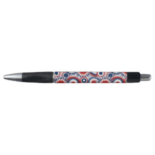 Patriotic Red White and Blue Fireworks Pen