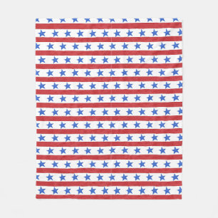 Patriotic Red white and blue Fleece Blanket